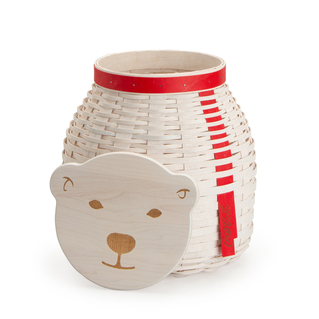 Large Coca-Cola® Polar Bear Basket with Lid and Protector