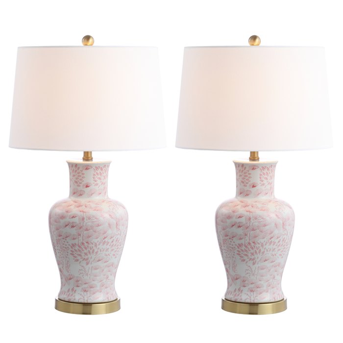 Pink & White Calli Table Lamp Set