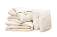 Complete wool bedding set with wool comforter, wool pillow, and wool mattress topper
