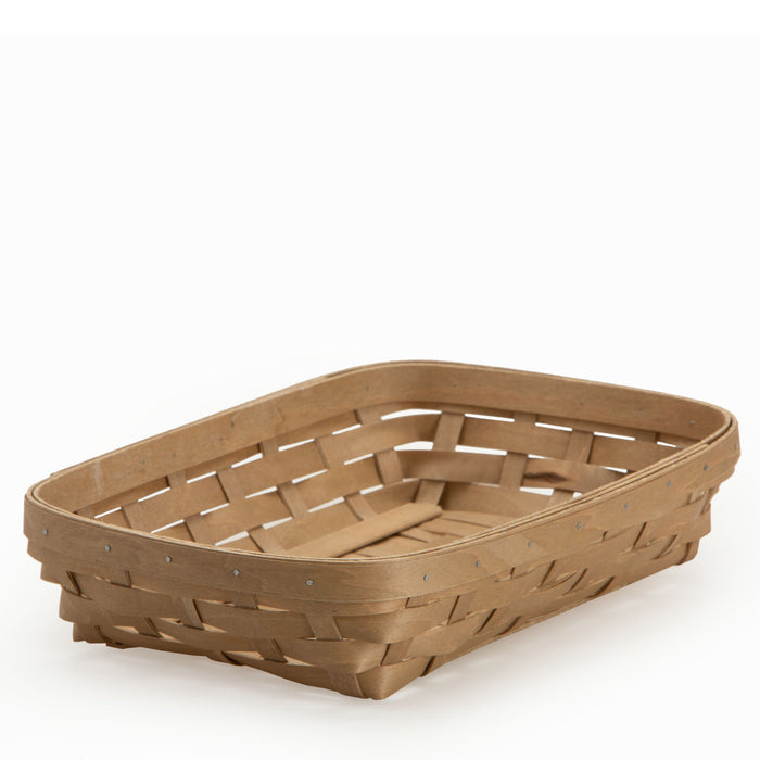Light Brown Rectangle Serving Basket