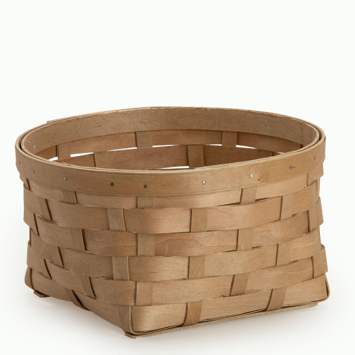 Light Brown Round Serving Basket